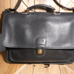 Coach Black Leather Shoulder/Laptop Bag #D6H-5180